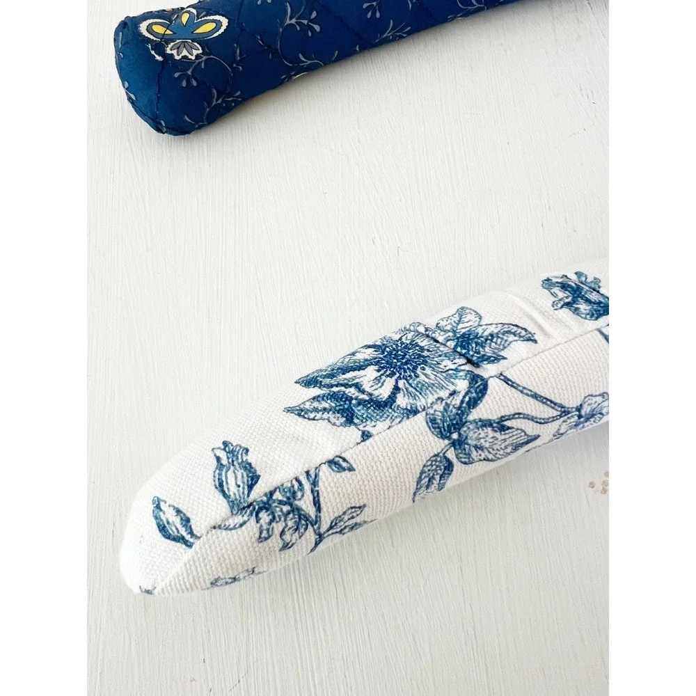 Vera Bradley Padded Hangers Blue White Floral Quilted‎ Set of 3